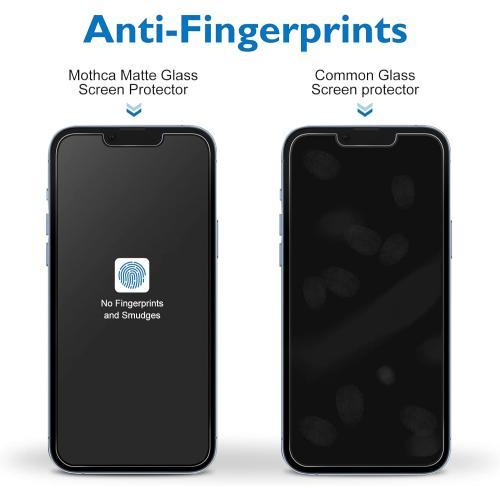 Mothca Matte Glass Screen Protector for iPhone 17e / iPhone 16e / iPhone 14 / iPhone 13 / iPhone 13 Pro [6.1 Inch] Anti-Glare & Anti-Fingerprint Tempered Glass [Easy Installation Frame] Smooth as Silk