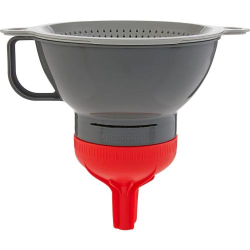 Chef's Planet Multipurpose Filter Funnel Set – Strain, Filter & Pour with Ease! Food & Oil Filtration with Pre-Filter and Fine Mesh Strainer-Wide Mouth Funnel