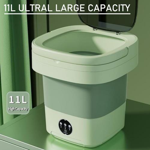 Green Mini Portable washing machine,Mini Washer, upgraded large capacity foldable Washer.Deep cleaning of underwear, baby clothes and other small clothes.Suitable for apartments, dormitories, hotels (Green)
