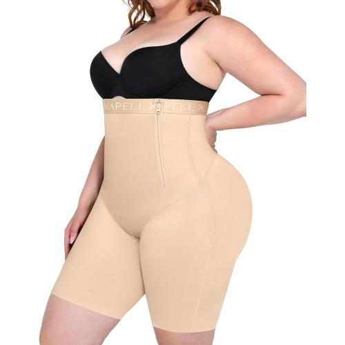 Size L SHAPELLX Shapewear Tummy Control for Women Butt Lifting High Waist Shorts Faja Body Shaper Thigh Slimming Panties