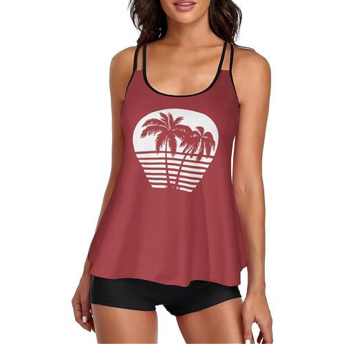 Urchics Womens 2025 Tankini Swimsuits Tummy Control Flowy Swimwear Two Piece Bathing Suits Swim Tank Top with Boyshorts