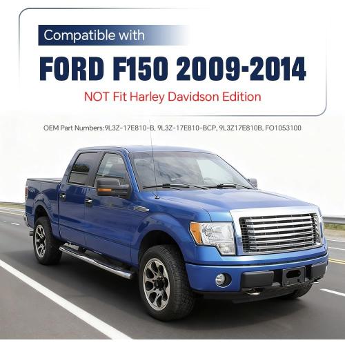 PIT66 Front Bumper Guards Inserts Caps Pads Compatible with Ford F150 2009-2014/Not Fit Harley Edition Driver and Passenger Side Bumper Covers 9L3Z17E810B 9L3Z17E811B