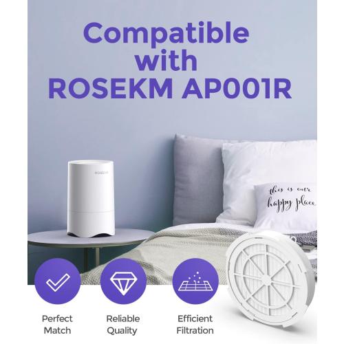 1-Year Pack Air Purifier Replacement Filter for AP001R, True HEPA Filter, 4 Pack