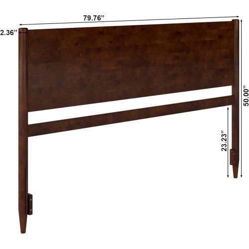 AFI, Pasadena Modern King Wood Panel Headboard, Walnut
