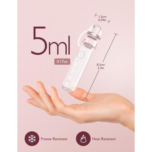 Momcozy Colostrum Collector Reusable Breast Milk Collector with Storage Case and Cotton Wipe, Portable Colostrum Container BPA Free, Multi-Use Collector 5ml-6pcs