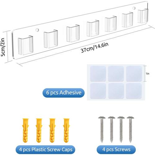 Clear 14.6*2 Sunglasses Organizer 2 Pack, Wall Glasses Holder, Acrylic Sunglasses Display, Eyeglass Organizer for Multiple Glasses for Office & Home Decor, Unique Gifts for Husband, Women & Girls, Clear