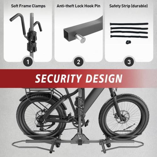 2-Bike Rack Hitch for Car, 160 Lbs Hitch Mount Platform Style Bicycle Carrier, Smart Tilting & Easy Fold for Car SUV Truck RV with 2”Receiver, Bike Rack Fits Up to 5-Inch Fat Tire E-Bikes