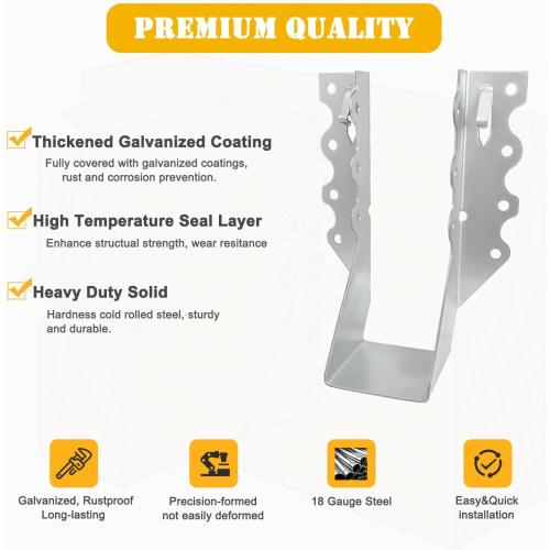 [25 Pack] 2x6 Joist Hanger, 18 Gauge LU26 Galvanizing Face Mount Joist Hangers, Wood Hurricane Ties, Rafters Tie