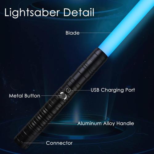 Lightsaber 2 Pack RGB 15 Colors Metal Hilt FX Light Saber attery Rechargable 2-in-1 Double-Bladed FX Dueling Light Saber Cosplay Toy 3 Sound Mode Light Sword Forge