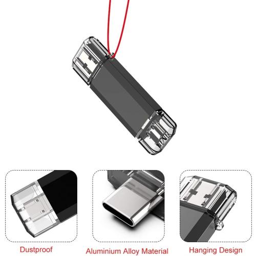 Vansuny 64GB Type C Flash Drive 2 in 1 OTG USB 3.0   USB C Memory Stick with Keychain Dual Type C Thumb Drive Photo Stick Jump Drive for Android Smartphones, Computers, MacBook, Tablets, PC