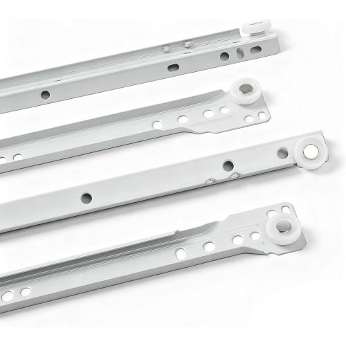 22 Inch Soft Close Drawer Slides, 1 Pair Heavy Duty Side/Bottom Mount Drawer Glides for Cabinet, Dresser Drawers Replacement, White