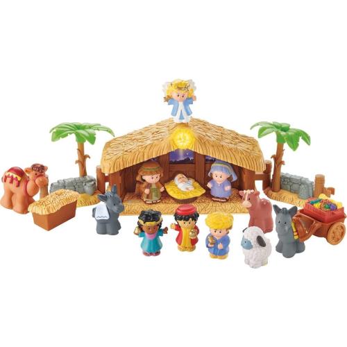 Fisher-Price Little People Toddler Toy Christmas Story Nativity Playset with Light & Music for Preschool Pretend Play Kids Ages 1  Years