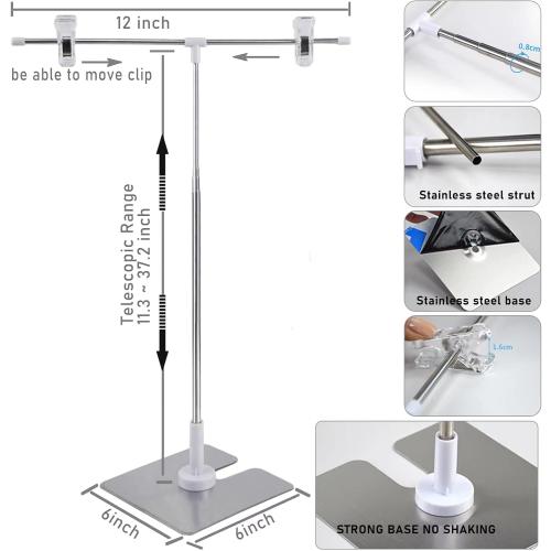 7Pcs 14Patterns Photography Background Paper with Stand, 34x23in Double-Sided Photo Tabletop Backdrops Props for Food Jewelry Cosmetics Makeup (Black White Blue) (PBP03247PCS)