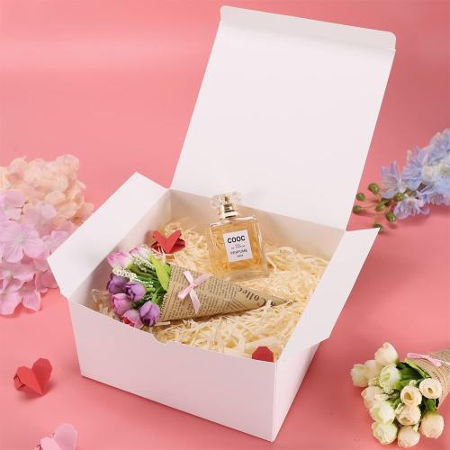 10 Pack White Gift Boxes Paper Gift Box with Lids for Wedding Present, Bridesmaid Proposal Gift, Cupcake Boxes, Birthday Party Favor, Engagements and Christmas