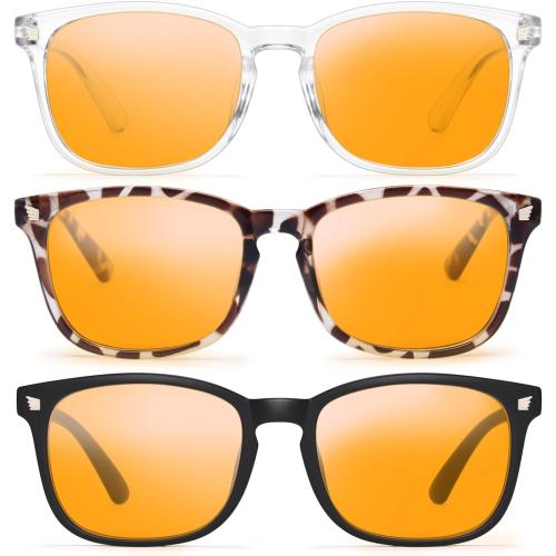 Gaoye Stylish Blue Light Glasses for Woman - Computer Glasses 99% Blue Light Blocking - Lightweight TR90 Frames - 3 pack