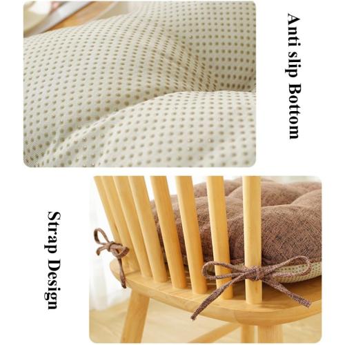 LINGXIYA Chair Cushions for Dining Chairs 4 Pack,Soft and Comfortable Tufted Kitchen Chair Pads with Ties,U-Shaped Skid-proof Seat Pad,18 x 17 inches (Blue)