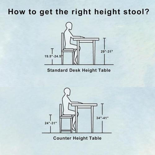 Lockable Stool with Back and Foot Rest Ergonomic Rolling Hydraulic Adjustable Stool for Doctor Esthetician Artist Home Small Office Desk (Black, 19.5''-24.5'')