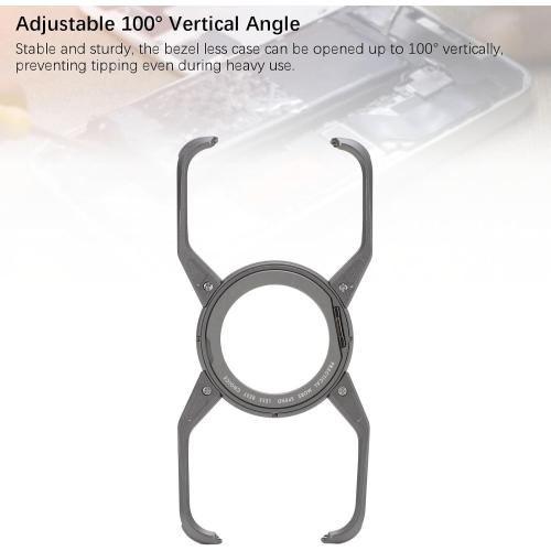 Bezel Less Case for iOS Phone, Frameless Phone Case with 360° Rotation Magnetic O Ring Stand Bezel Less Metal Slim Hard Shockproof Ultra Thin Phone Case for iOS Phone 13