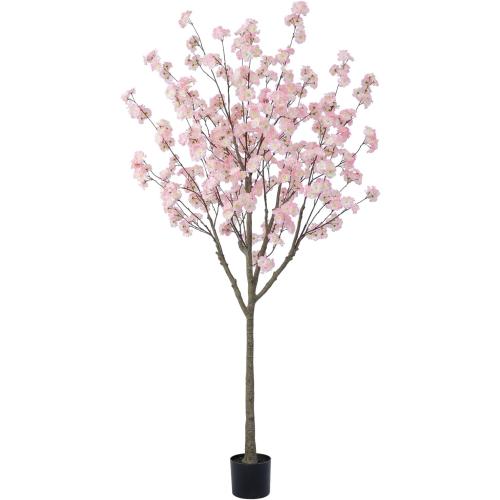 Nafresh Tall Artificial Cherry Blossom Tree 6Ft(72'), Realistic Potted Silk Faux Cherry Blossom, Indoor/Outdoor for Home, Office, Living Room, Bedroom, Porch