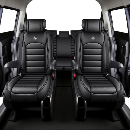 JOJ Custom Fit for Honda Odyssey Seat Covers Full Set 7-Seater Nappa Leather, Black Premium Seat Protectors for Odyssey 1997-2026, Airbag Compatible & Easy Installation