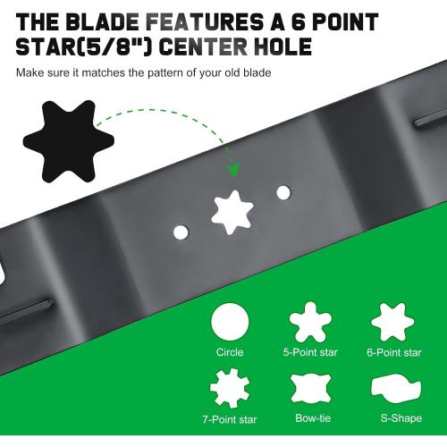 54 Inch Mower Blades 40MnB for MTD Cub Cadet 742-0677 942-0677 RZT54 RZT-S54 SLT1554 GT1554 LGT1054 GT1054 GTX1054 T310 54''Deck Lawn Mower (Toothed Mulching)