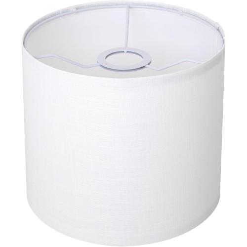 White Linen Small Drum Lampshade, 8.66 Top x 8.66 Bottom x 7.87 High Lamp Shade, Lamp Shade Replacement for Table and Floor Lamps, Pendant Light，Handcrafted Lampshade，Easy Assembly