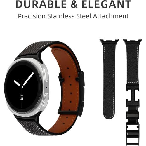 Magnetic Leather Bands Compatible with Samsung Galaxy Watch 8 40mm/44mm Watch8 Classic 46mm Replacement Women Men Straps