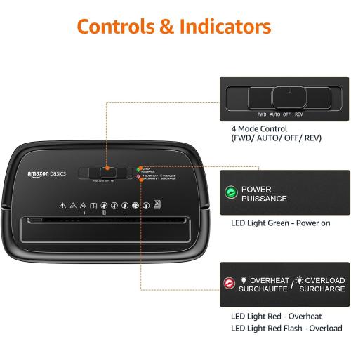 Amazon Basics Cross Cut Paper and Credit Card Shredder, 12 Sheet (New Model), Black