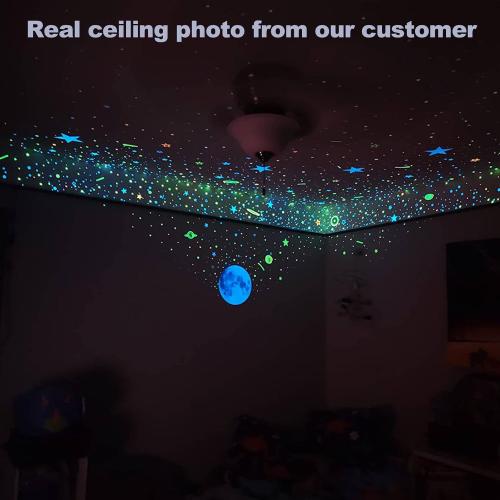 Glow in The Dark Stars for Ceiling Decal Decor 633 Pcs Realistic 3D Sticker