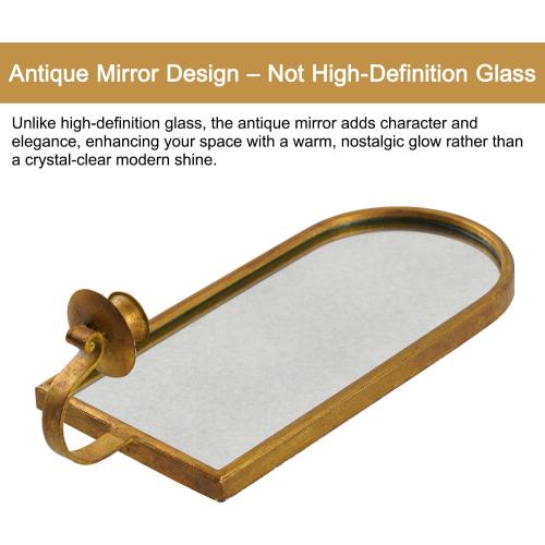NIKKY HOME Gold Wall Candle Sconces Set of 2, Antique Mirrored Wall Taper Candle Holder - Vintage Elegant Metal Hanging Candlestick for Living Room, Bathroom, Dining Room and Office