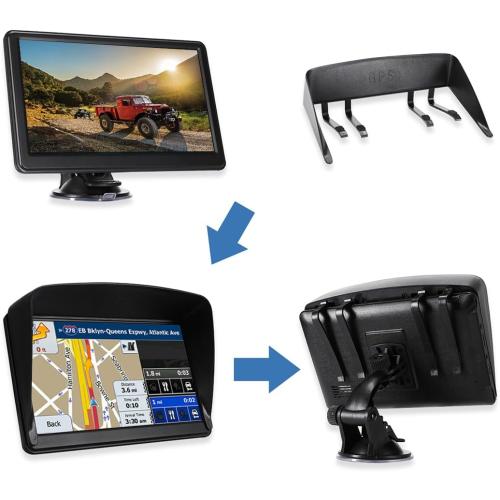 GPS Navigator for Car, Latest 2025 Map 7 inch Touch Screen Car GPS 256-16GB, Voice Turn Direction Guidance, Support Speed and Red Light Warning, North America Lifetime map Free Update(Blue)