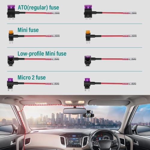 IIWEY C4 PRO 4-CH Dash Cam & Hardwire Kit & CPL Filter