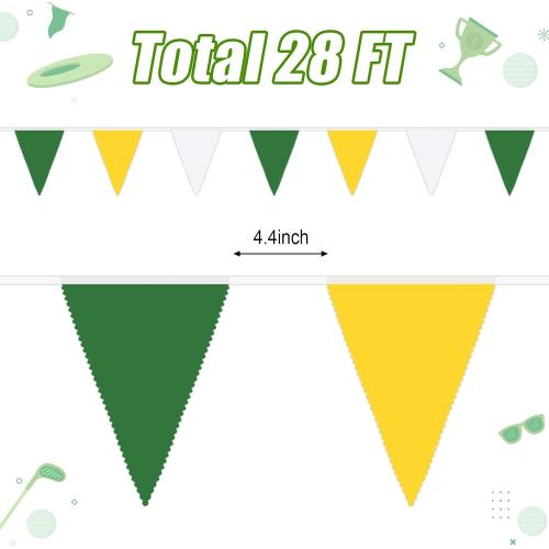 MARFOREVER 28 FT 30 Pcs Spring Yellow Green White Pennant Banner Flags