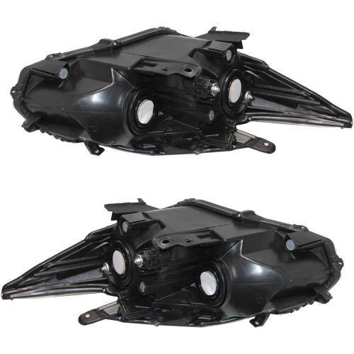 Headlight Assembly Fit for 2012-2015 Toyota Prius,Halogen Headlamp Replacement Driver Passenger Side Chrome Housing Amber Reflector Clear Lens TO2518134 TO2519134