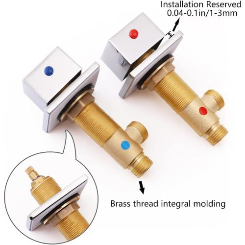 SKOWLL Polished Chrome Deck Mount Bathroom Faucet, 2 Handle Modern LED Waterfall Vanity Sink Faucet, 8 Inch Widespread Lavatroy Sink Faucets