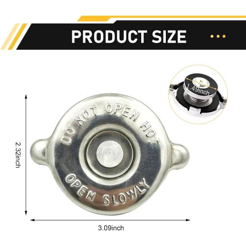 Car Radiator Cap, Metal Scratch-resistant Rust-proof Radiator Protective Cover, T16 T18 Leak-proof Vehicle Water Tank Seal Tool, Universal for Most Vehicles (Silver)