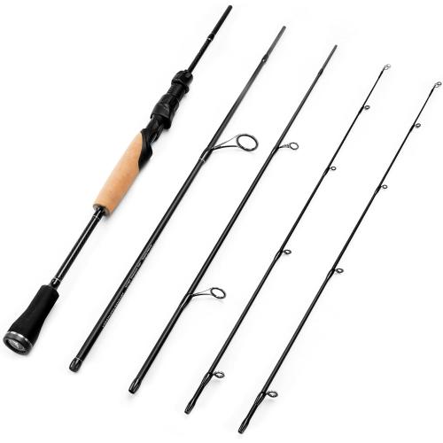 KastKing Spartacus Passage Travel Fishing Rods, Portable 4-Piece Spinning & Casting Rods, Extra Twin-Tip, IM7 Graphite Blanks, Stainless Steel Guides with Zirconium Oxide Rings, EVA Handle