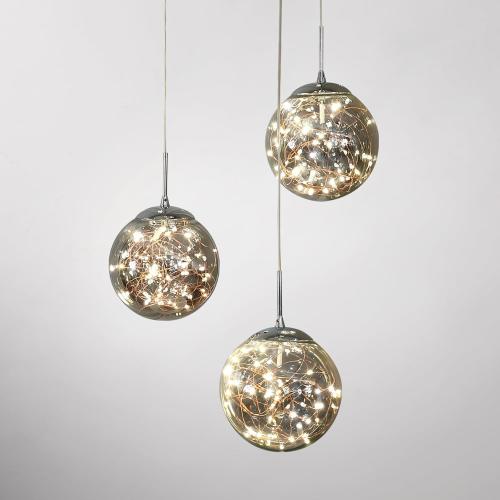 Pendant Lights Modern Crystal Chandeliers Hanging Light Fixture for Kitchen Island Sphere Pendant Light,Adjustable Chandelier for Dining Room,Foyer,Living Room Entryway