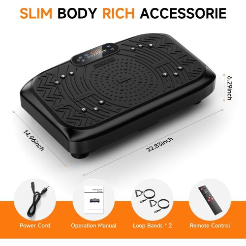 Vibration Plate Exercise Machine 450 Lbs Capacity, 199 Speeds Workout Vibrating Plate for Lymphatic Drainage Weight Loss, Full Body Shake Platform Machines for Women Men