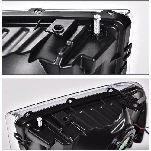 PIT66 LED Headlight Assembly Compatible with 2005-2007 Ford F250 F350 F450 F550 Super Duty /2005 Excursion (Not Fit Sealed Beam Headlight model) Headlamp Clear Lens Black Housing Amber Reflector