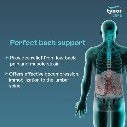 TYNOR Spl 40-52 Lumbar Decompression Back Brace, Lumbosacral Belt with Semi Rigid Back Panel and Dual Pulley Lace pull System for Sciatica, Spinal Stenosis, Herniated Disc, Back pain (Universal-Grey)