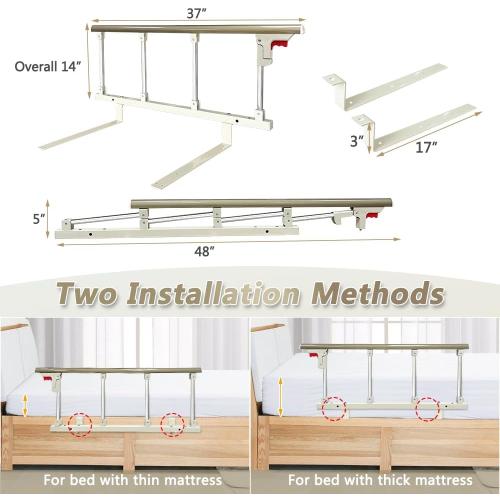 Bed Rails for Elderly Adults Safety Seniors Bed Cane Assist Bar Railings Handle Bedside Rail Adjustable Hospital Assistive Devices Guard Fall Prevention Handicap Grab Bar Support Rail