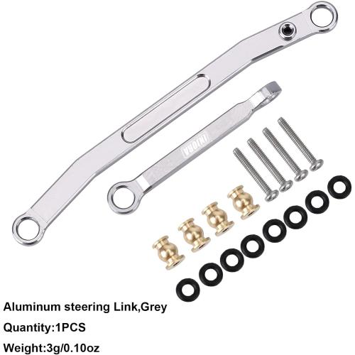 INJORA Steering Rod Tie Links for SCX24 Gladiator Bronco C10 JLU Deadbolt B17 1/24 RC Crawler, Aluminum（Grey）