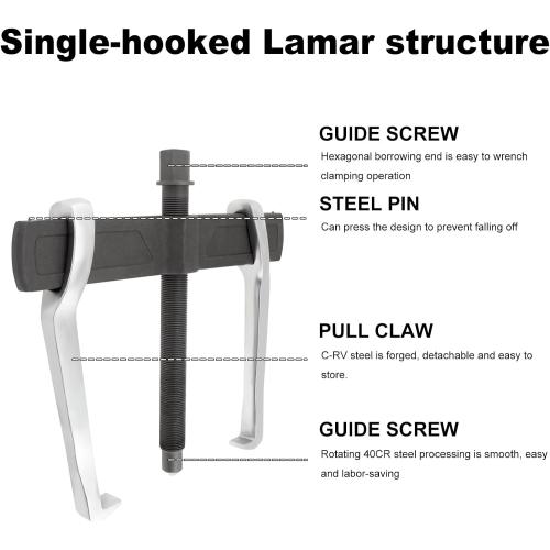 ChgImposs 14 Inch 2-Jaw Gear Puller, Adjustable CR-V Bearing Puller Gears, Removal Tool for External Internal Pulling, Puller Tool Separate Lifting Device