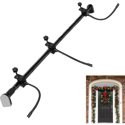 Adjustable Garland Hanger for Front Door,Adjustable Width 32-80 Inches,No Nails or Screws,Heavy-Duty Christmas Halloween Decoration Holder for Wreaths (32-40in)