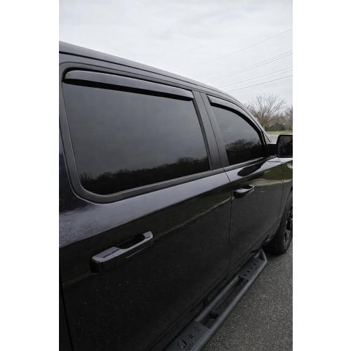 2019-2026 in-Channel Rain Guards for Dodge Ram 1500 Side Window Visor Deflectors Crew Cab Only Tinted Vent Shade Protectors 2020 2021 2022 2023 2024 2025