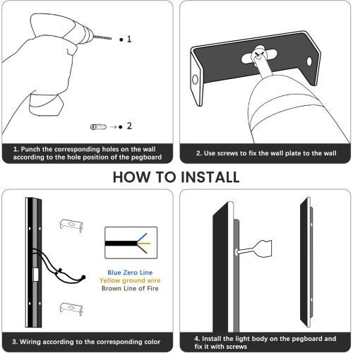 47inch Modern Wall Sconces, Long Linear Outdoor Wall Lights, 3 Color 3000K/4500K/6000K, IP65 Waterproof, Black Exterior Wall Light Fixture for House, Patio, Garage, Garden, House