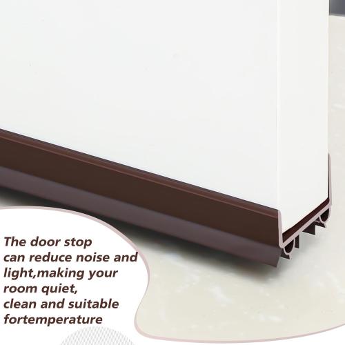 2 Sets Size 3/4x36 Color brown Door Sweep Plastic PVC 1 3/4 x 36 Slide on Bottom Exterior Door Seal Strip for Weather Stripping Draft Stopper (Brown)