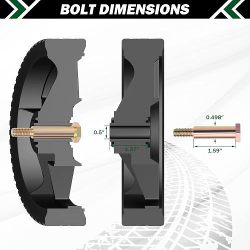 CheeMuii 8 Inch Lawn Mower Wheels 2 Pack 8 Push Lawn Mower Wheels with Bolts and Lock Nuts Kit Fit for Most Standard push Lawn Mowers/Generator/Garden Tiller/Handtruck