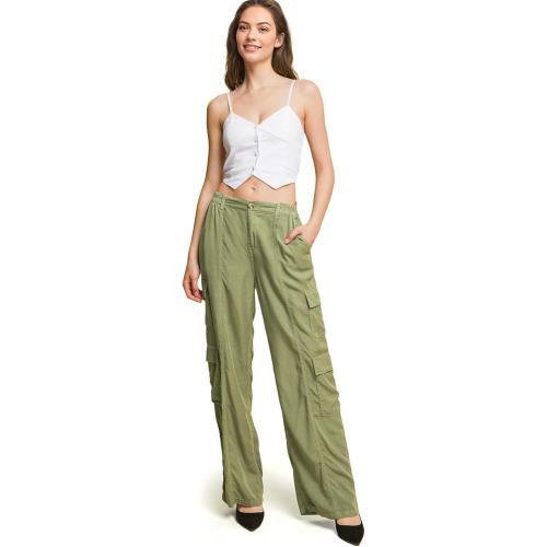 Small Love Tree Womens Juniors Tencel Cargo Pants
